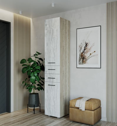 Пенал с ящиками Пайн ПП 3 Дуб Ривьера Бетон Пайн_0