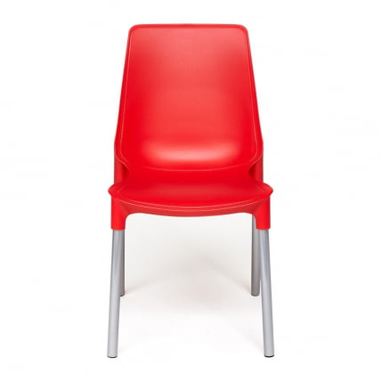 Стул GENIUS (mod 75) металл/пластик, 46x56x84cм, красный/ножки хром_3