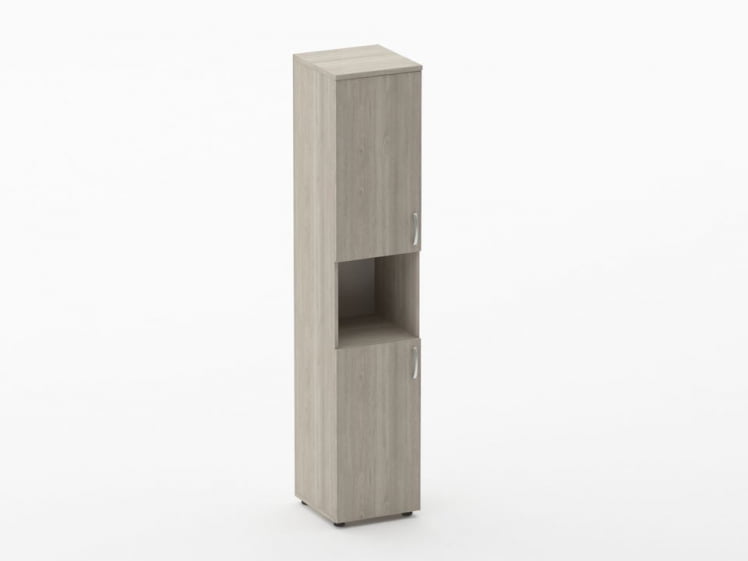 Шкаф высокий закрытый с нишей Glassy 6.19.11Л Дуб сантана светлый_0