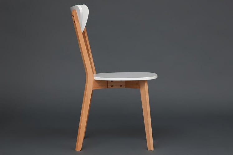 Стул MAXI (Макси) / 1 шт. в упаковке каркас бук, сиденье, спинка - мдф, 86 х 48.5 х 54.5 см, Белый+Натуральный ( Бук)_3