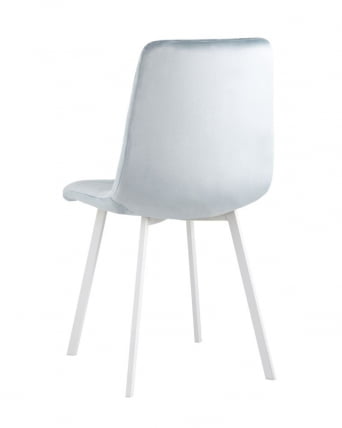 Комплект из двух стульев Chilly велюр серо-голубой ножки металл белые_6