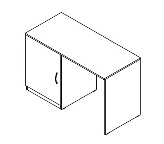 Стол с тумбой под холодильник левый KTFD 1255 L Белый_1