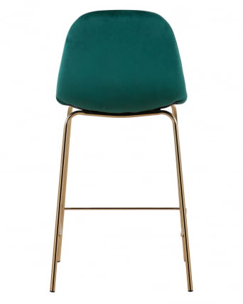 Стул полубарный Валенсия велюр Зеленый золотые ножки_4