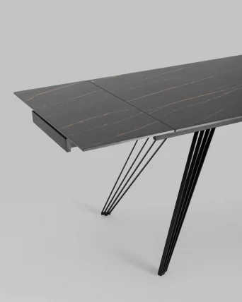 Обеденный стол раскладной Пандора 160-240 Черный мрамор_3