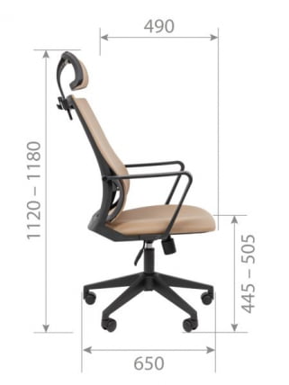 Кресло руководителя Chairman 545 экокожа Бежевый_20