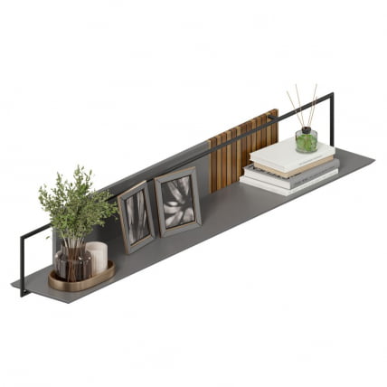 Полка Элиот ЛД 414.080.000 Оникс Серый/Орех фактурный_2