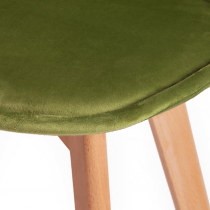Стул TULIP SOFT (mod. 74) вельвет/дерево , 54 х 47 х 83 см , зеленый (HLR 54)/натуральный_6