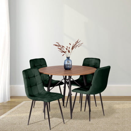 Стул CHILLY (mod. JSC-220) Велюр/металл , 44,5х52,5х88 см, dark green (темно-зеленый) HLR57 / черный_6