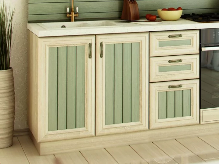 Тумба кухонная 400 с 3 ящиками (4) Кантри ЛД 235.031.000 Сономе эйч светлая_3