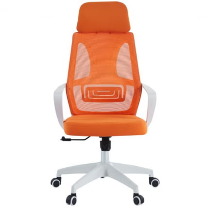 Кресло руководителя CХАИРМАН CХ636 ткань/сетка оранжевый, белый пластик (М) / CHAIRMAN CH636 (M)_1