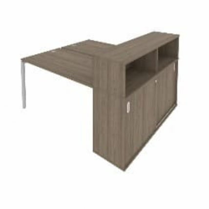 Рабочая станция с опорным шкафом-купе Metal System Б.РС-СШК-2.3 Вяз/Серый_0