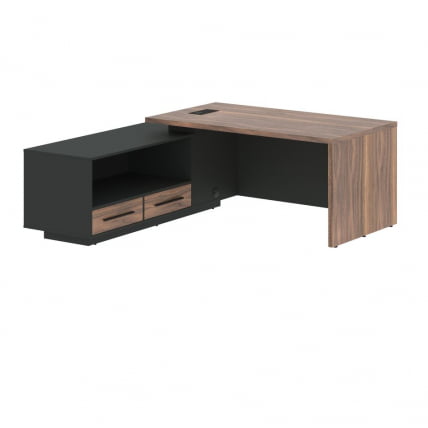 Стол руководителя левый VELION VENEER VRCT 1919 L Американский орех Яшма черная_0