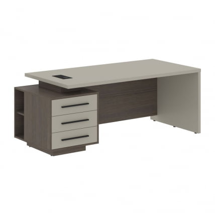 Стол руководителя левый VELION VCT 2090 L Аметист Дуб Сильвер_0