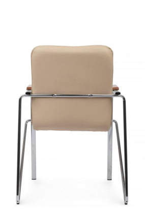 Стул Самба с деревянными подлокотниками SMB-02H Хром гальв. Бежевый_3