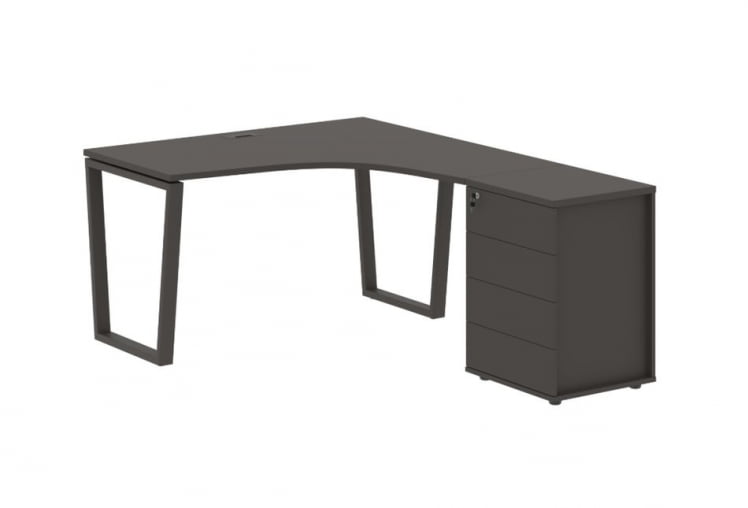 Стол эргономичный с тумбой правый EDIS EVCET 1318 R Мокко_0