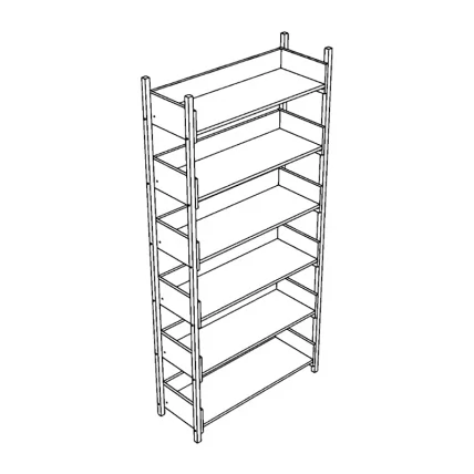 Стеллаж односторонний на металлокаркасе АЛц.СТ-1_1