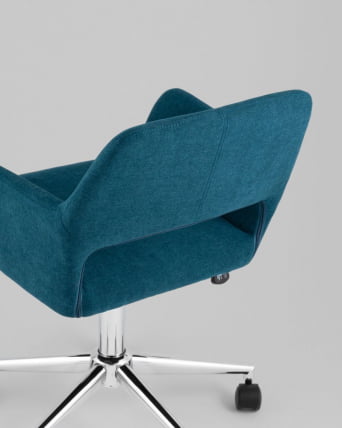 Стул офисный ROSS рогожка синий_5