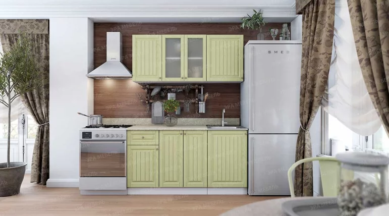 Кухня Хозяюшка 1,5 м Белый/Фисташка_2