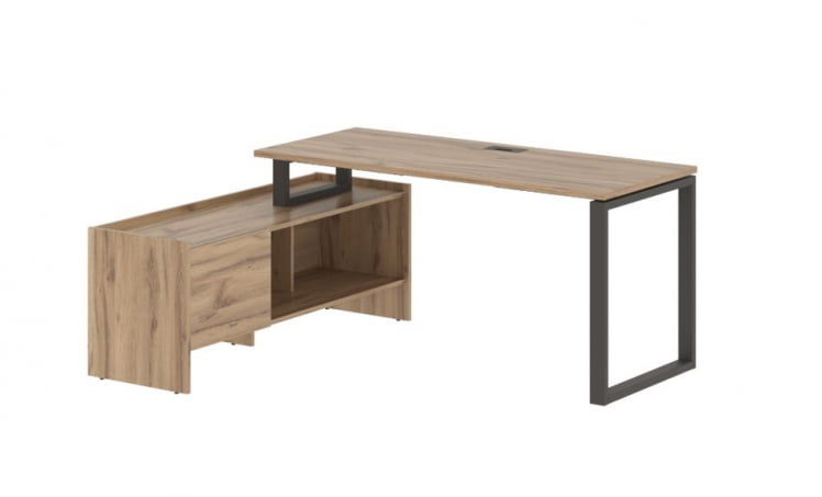 Стол с тумбой EDIS EQCT 17614 Дуб Денвер светлый Мокко_0