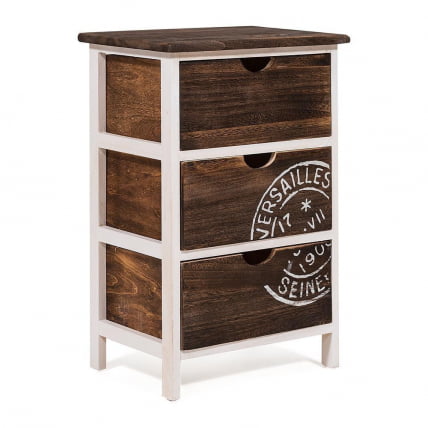 Тумба с 3 ящиками Secret De Maison VINTAGE  (mod. HX17-1103S) Коричневый/белый_0