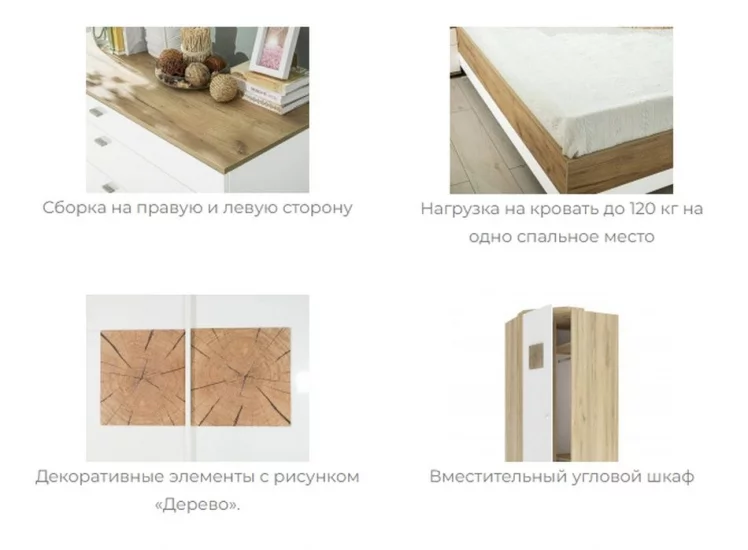 Кровать двуспальная 1600 с тумбами с подъемным механизмом Фиджи 017 Дуб Золотой Белый_7