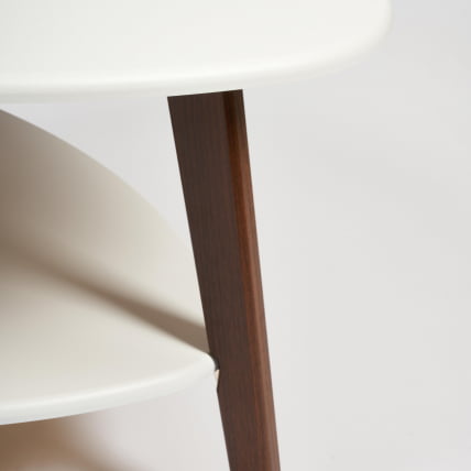 Стол журнальный CAROLL МДФ/дерево, 77*78*50 см, Белый (ножки орех)_2