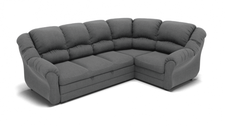 Диван Хост угловой (ЗР) Цвет фасада: Светло серый; Тип: Универсальный; Материал фасада: Металл/Велюр_0