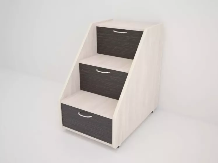 Лестница для кровати 160 Радуга (Л) Дуб млечный / Зелёный_0