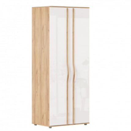 Шкаф двухстворчатый глухой Марта-2 ЛД 406.020.000 Дуб золотой Белый глянец_0