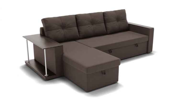 Диван Атланта (ЗР) Цвет фасада: Коричневый; Тип: Левый/правый; Материал фасада: Металл/Велюр_0