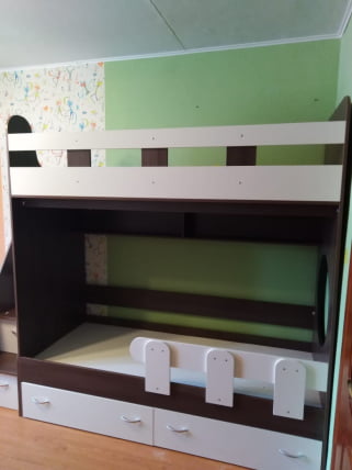 Кровать Юниор 1 (без бортика) Бодего-белое дерево_3