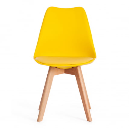 Стул TULIP (mod. 73) / 1 шт. в упаковке дерево/пластик/ПУ, 48.5*52.5*83cм, желтый_3