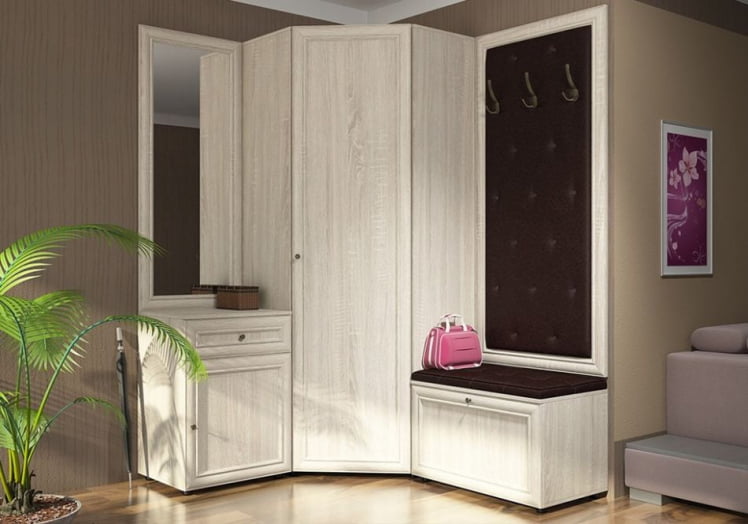 Комплект мебели для прихожей Оскар-7 (А) Модена №2 Дуб сонома светлый Крем_0