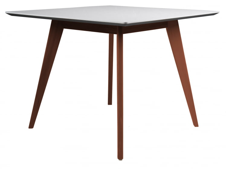 Стол Лунд 860*860 мрамор Бьянко Темный орех_1