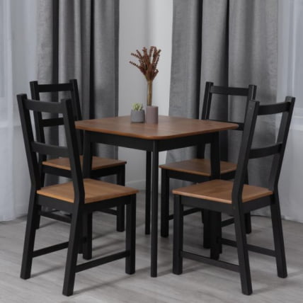 Стол Соната Люкс/ Sonata Lux table, 75х75х73 см массив сосны, антик/черный, 75х75х73 см_6