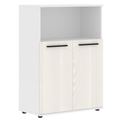 Шкаф с глухими малыми дверьми ЕДИС ЕМCС 85.3 Ясень Траун Черный Белый / EDIS EMCS_0