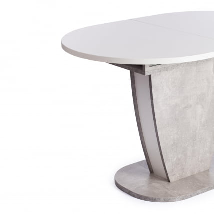 Стол обеденный SATURN ЛДСП, 120-160x80x75,5 см, Бетон/Белый_8