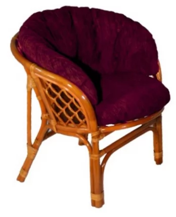 Кресло Багама, подушки коричневые или светлые полные Bahama5 коньяк_1