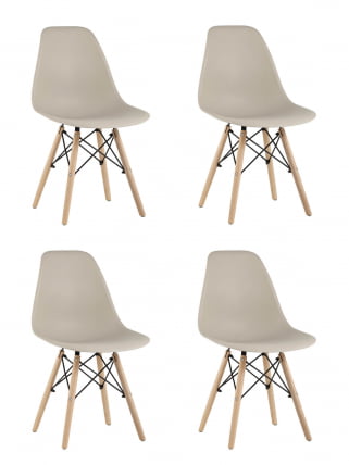 Стул Eames Style DSW бежевый 4 шт. комплект (разборный каркас)_0