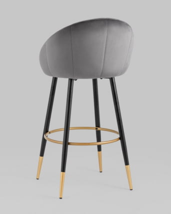 Стул Наоми барный велюр Серый_5