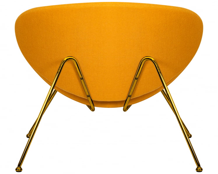 Кресло дизайнерское DOBRIN EMILY (желтая ткань AF13, золотое основание)_4