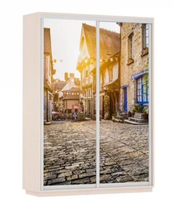 Шкаф-купе двухдверный Экспресс Дуо 1600х2400h Улица/Дуб молочный_0