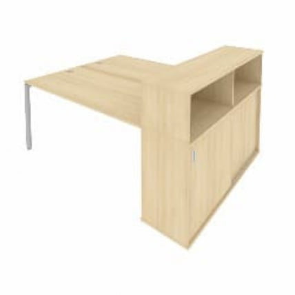 Рабочая станция с опорным шкафом-купе Metal System Б.РС-СШК-2.4 Акация/Серый_0