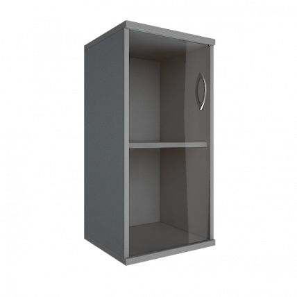 Шкаф низкий узкий левый Riva А.СУ-3.2 Л Клен/Металлик_0