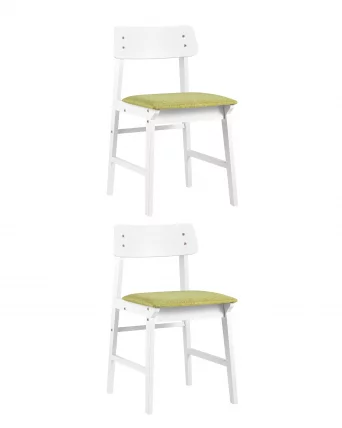 Комплект из двух стульев ODEN WHITE 2 шт Оливковый_0