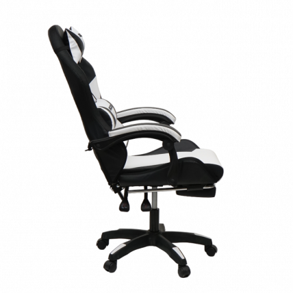 Кресло 1209 KINGQUEEN, цвет черный/белый с подсветкой, 1209-black-white-mass-led_2