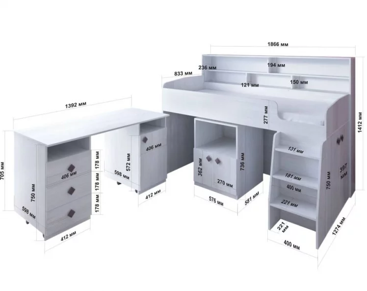Кровать чердак Малыш-5 Винтерберг_2
