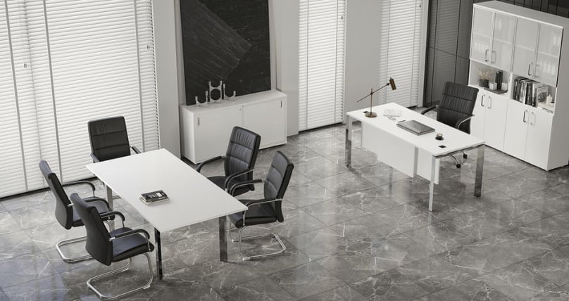 Стол рабочий руководителя на О-образном м/к ONIX DIRECT LUX M-O.MO-SRR-6.8 Белый бриллиант_1