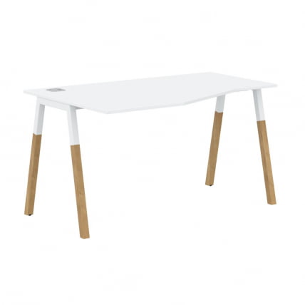 Стол эргономичный левый Forta FCT 1367 L Белый премиум Дуб Гамильтон_0