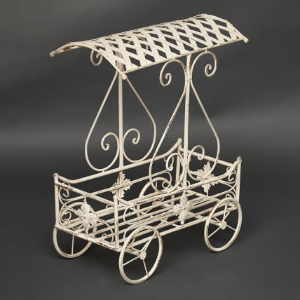 Цветочница Secret de Maison CARRIAGE (mod. PL08--6954) металл, 40х23х55см, Античный белый (Antique White)_13